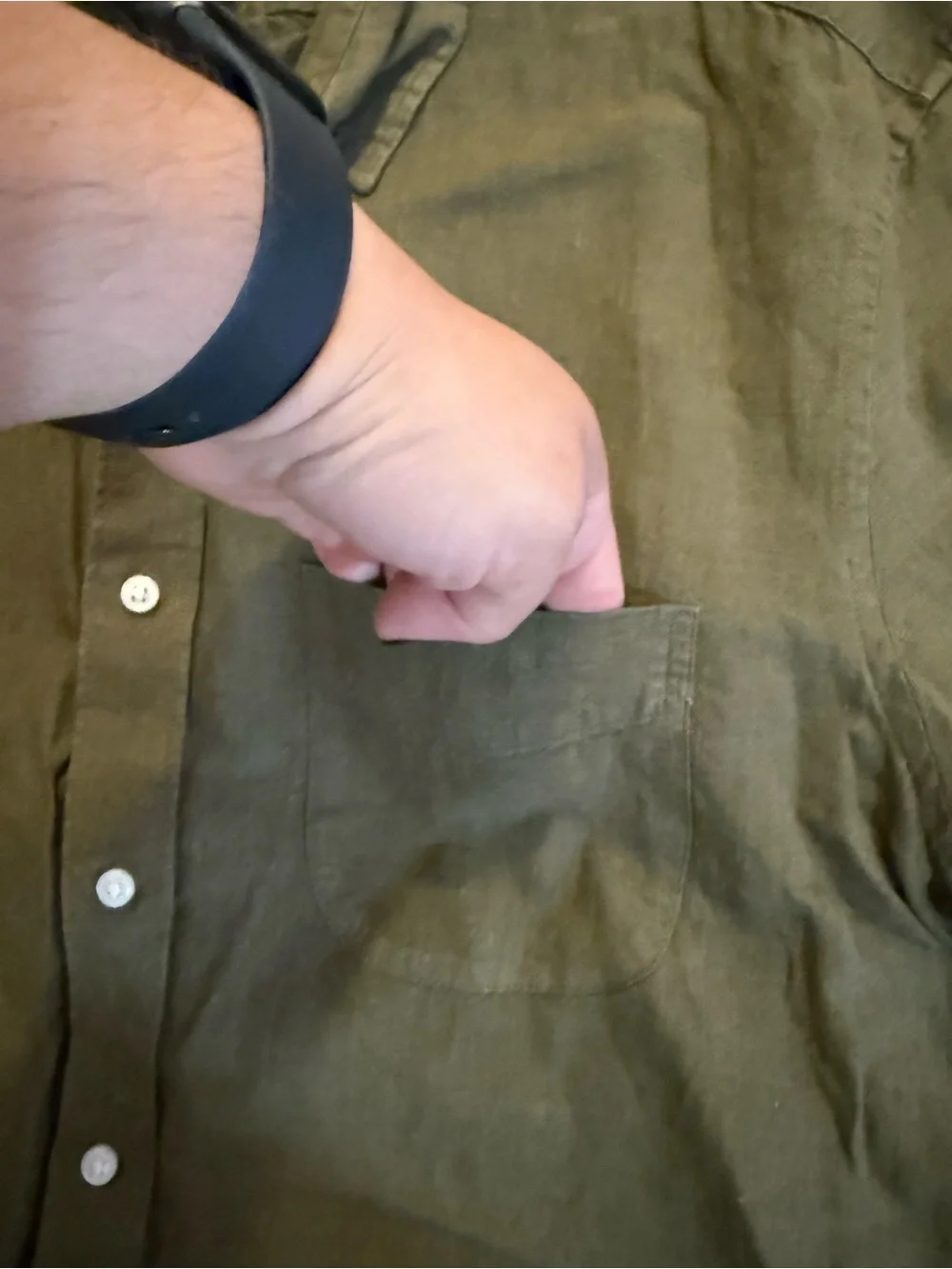 J.Crew men’s Short-sleeve linen point-collar shirt